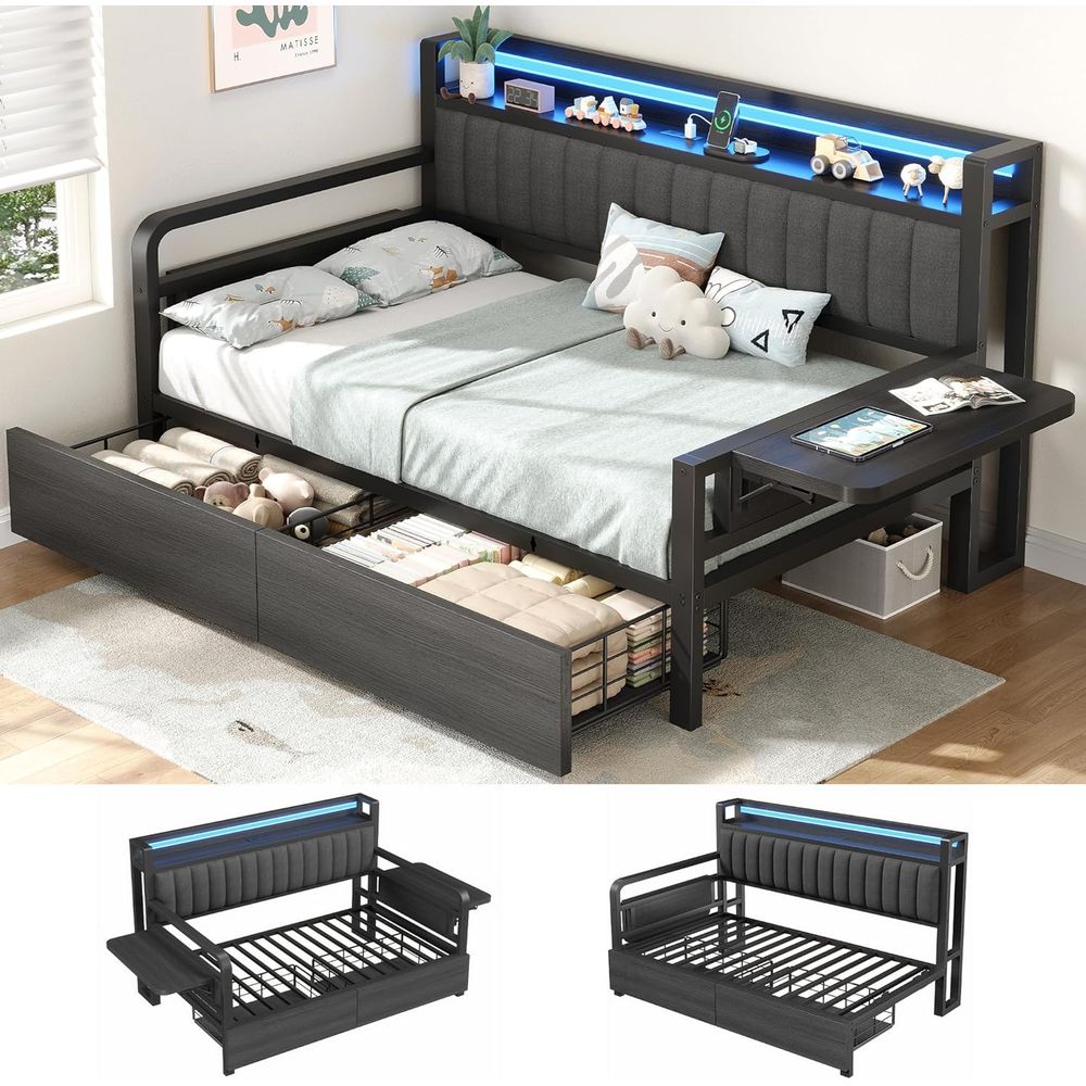 Furniture Lighting & Decor Magazine - Tempat Tidur Twin Jevol dengan Penyimpanan