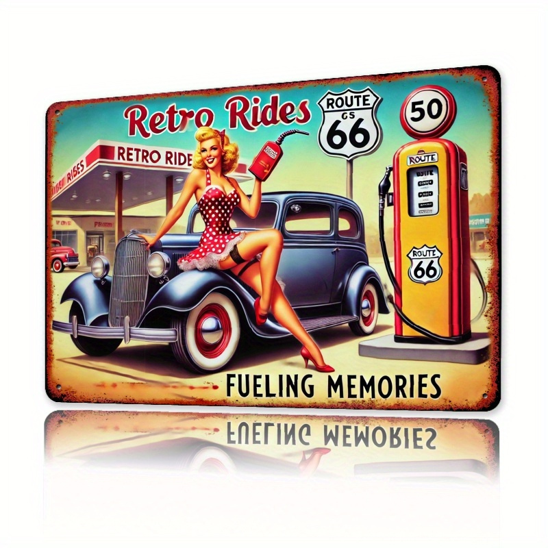 Lighting Mcqueen Bedroom Decor - Vintage 66 Route Wall Art Metal