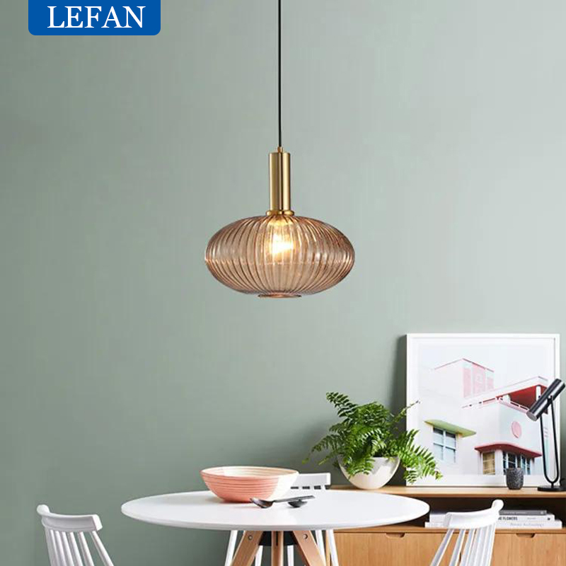 Decor Lighting Fixtures - Lampu Gantung Kaca LED Modern Nordik,