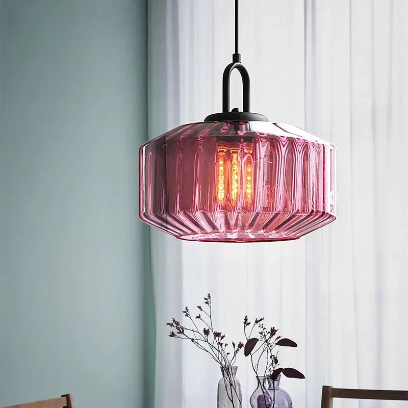 Lampu gantung kaca warna Retro - Decor Lighting Fixtures ulasan dan harga