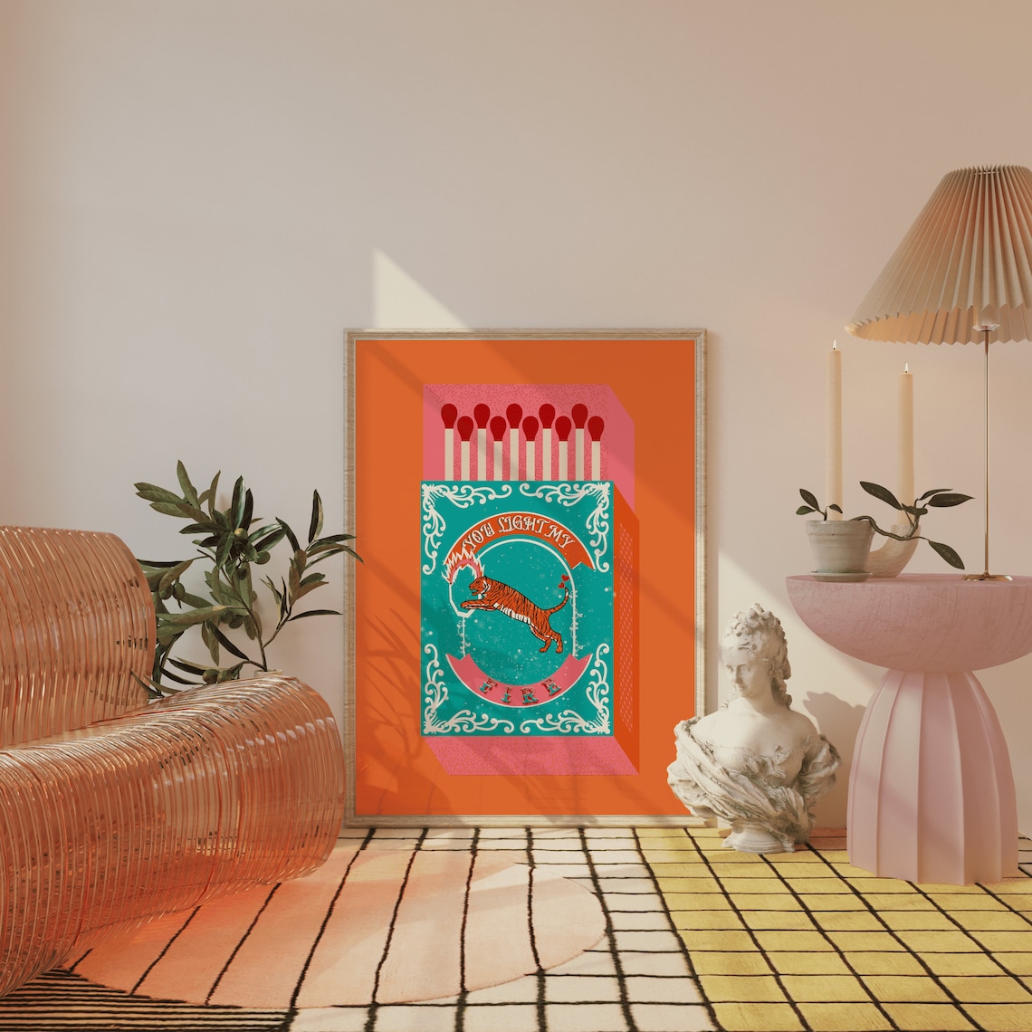 You Light My Fire Orange Kotak - Lighting Decor Living Room ulasan dan harga