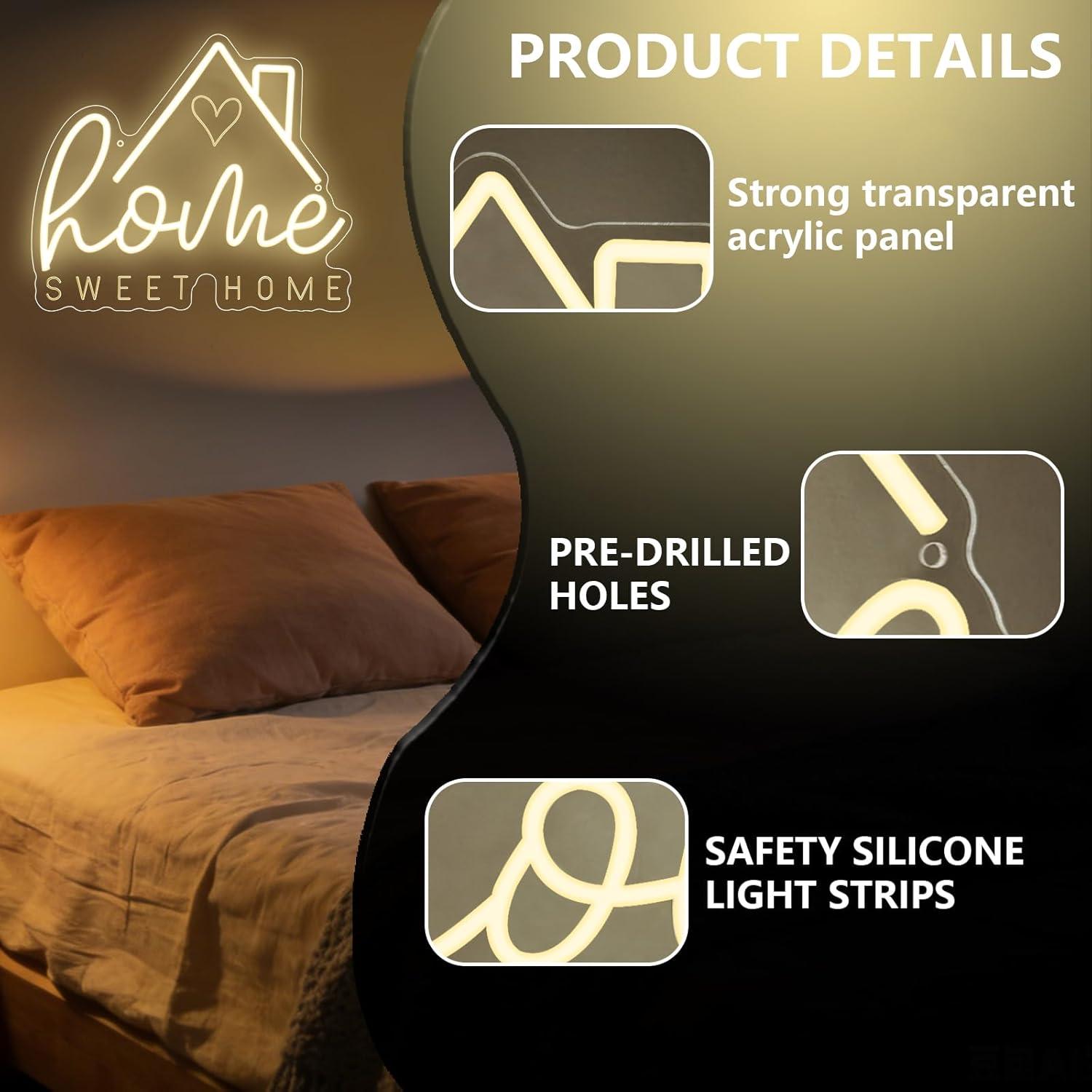 Lampu LED Neon Sweet Home USB  - Lighting Decor Living Room ulasan dan harga