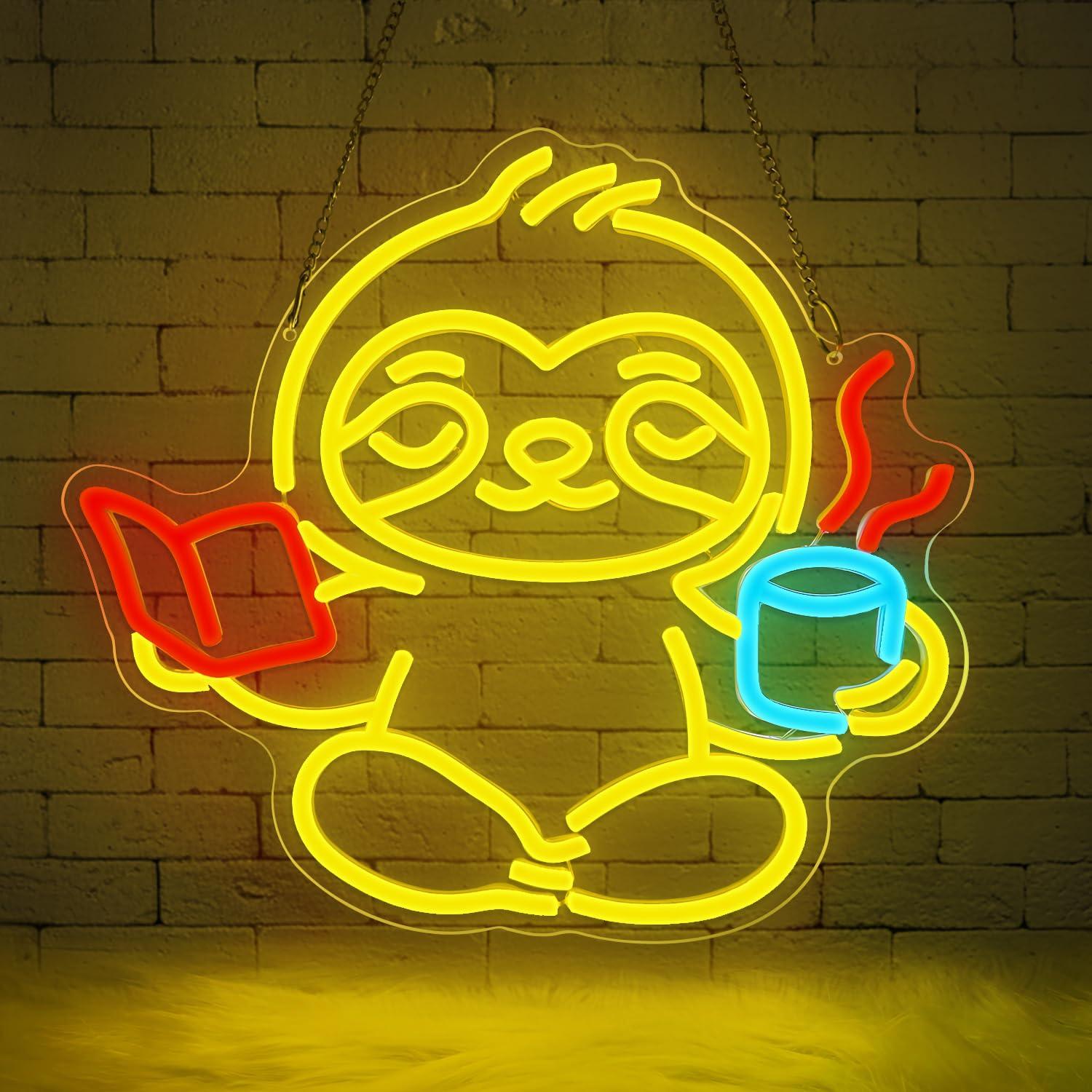 Lampu LED USB Neon Sign Sloth  - Lighting Decor Living Room ulasan dan harga