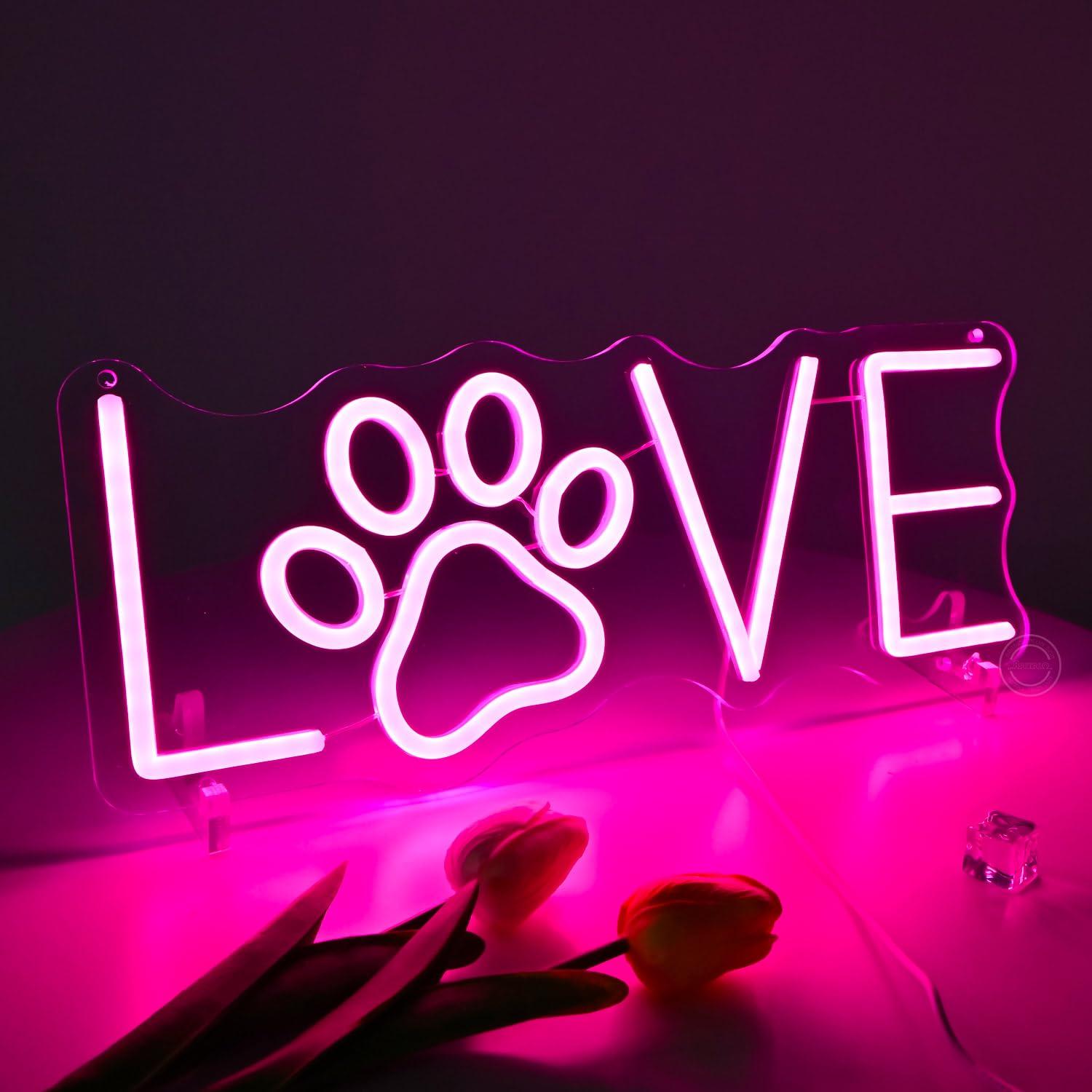 Lampu Neon LED USB Love Paw, D - Lighting Decor Living Room ulasan dan harga