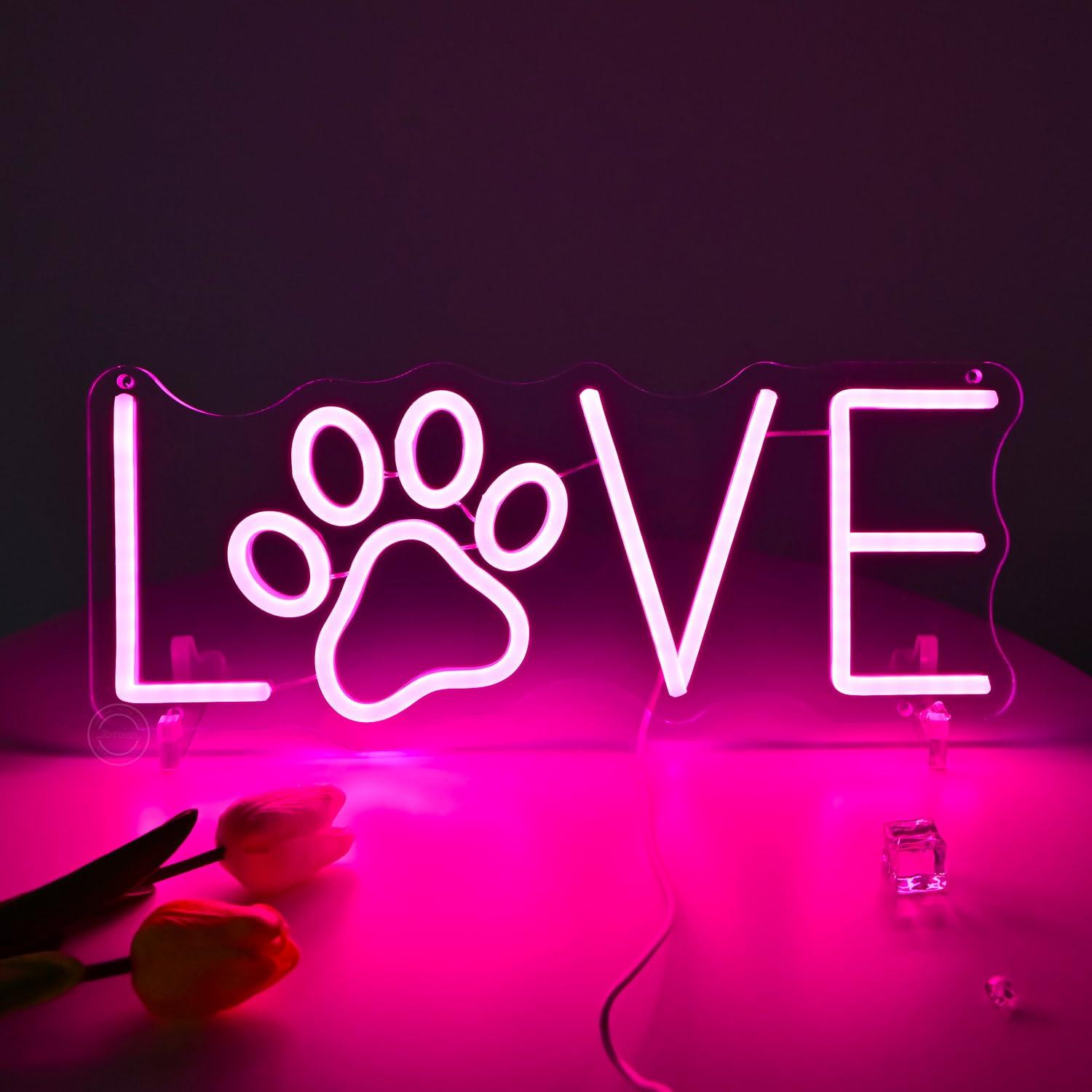 Lampu Neon LED USB Love Paw, D - Lighting Decor Living Room ulasan dan harga