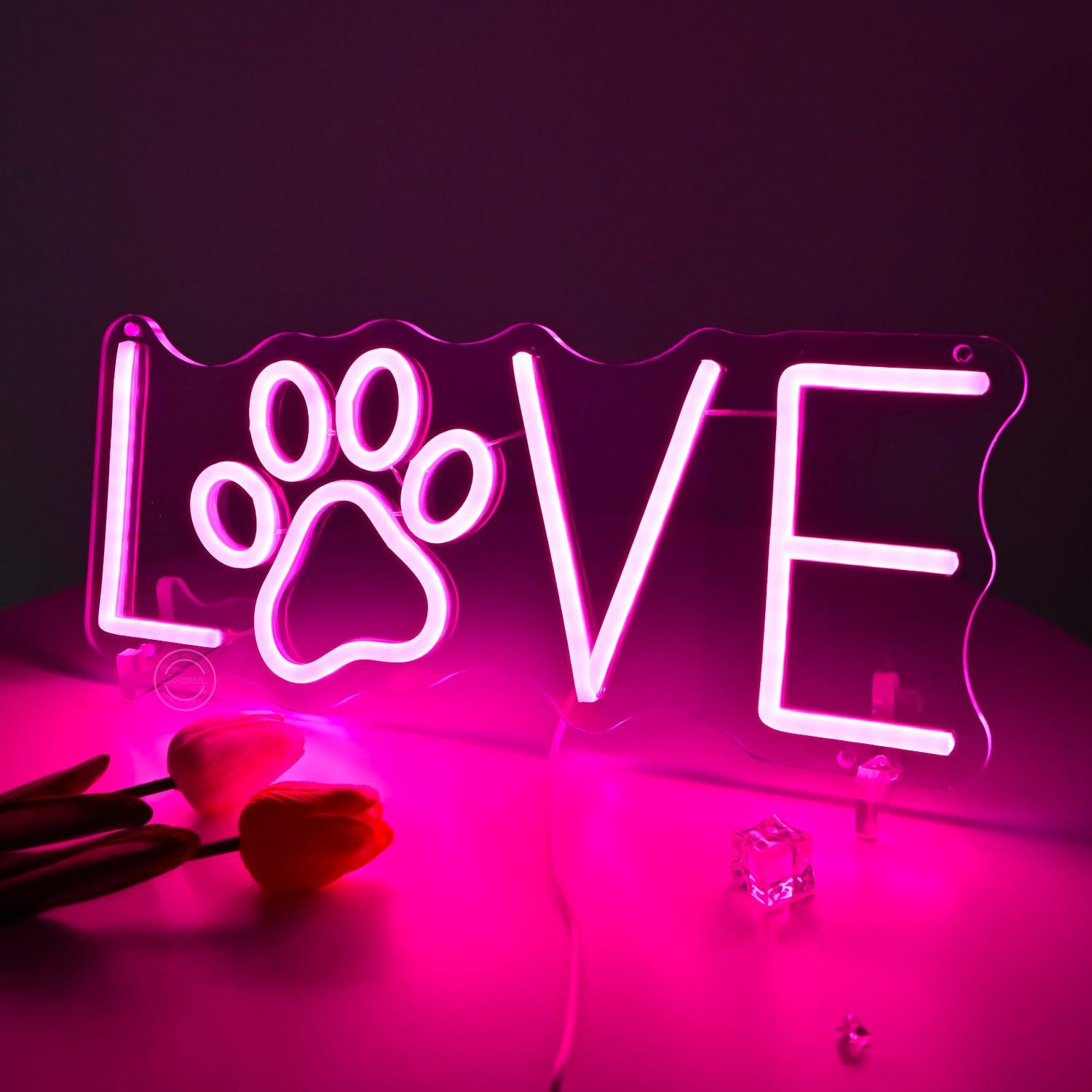 Lampu Neon LED USB Love Paw, D - Lighting Decor Living Room ulasan dan harga