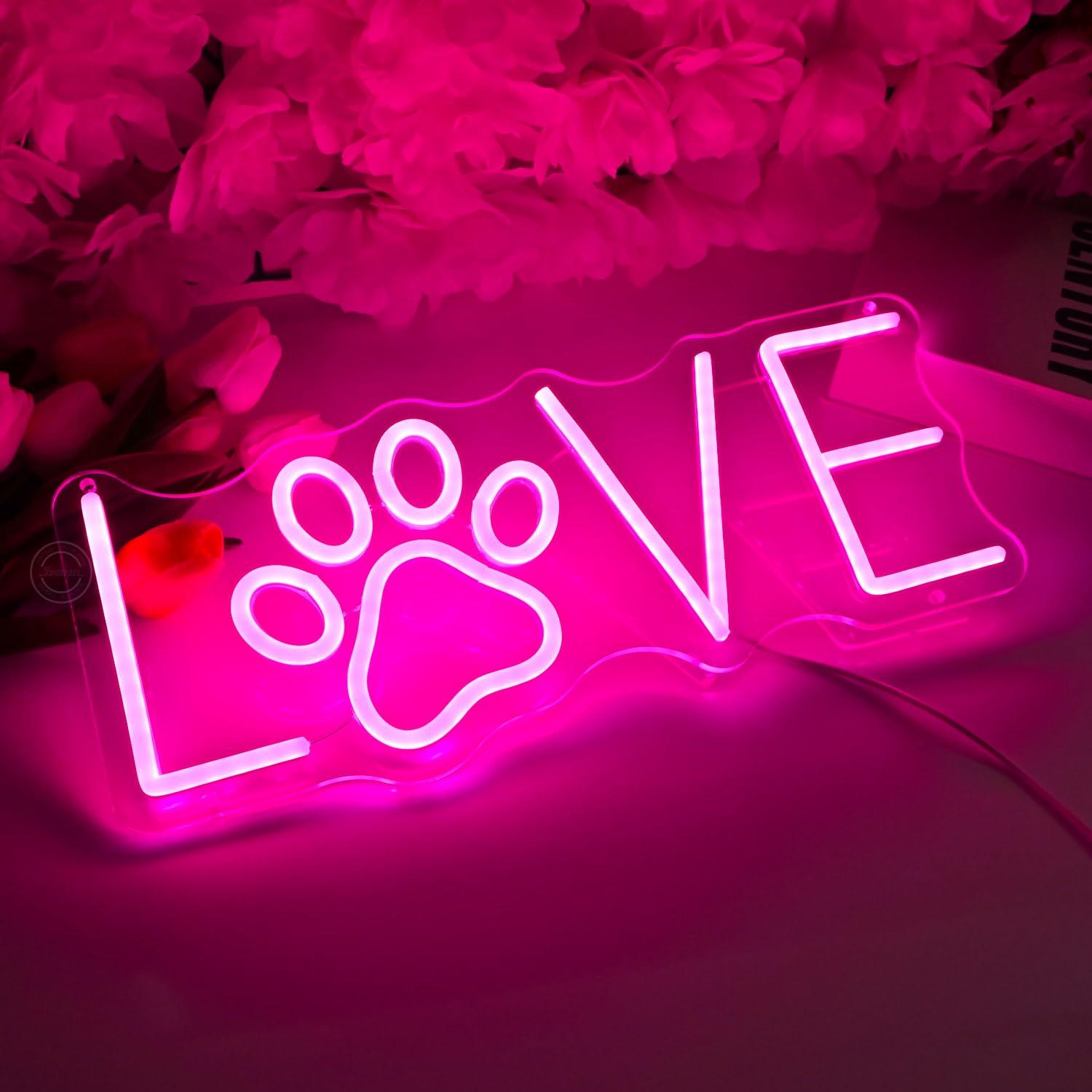 Lampu Neon LED USB Love Paw, D - Lighting Decor Living Room ulasan dan harga