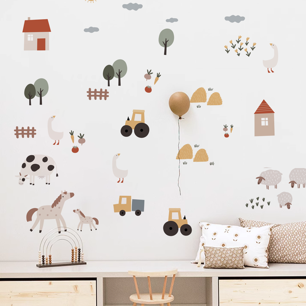 Stiker dinding Boho, kartun lu - Lighting Mcqueen Bedroom Decor ulasan dan harga