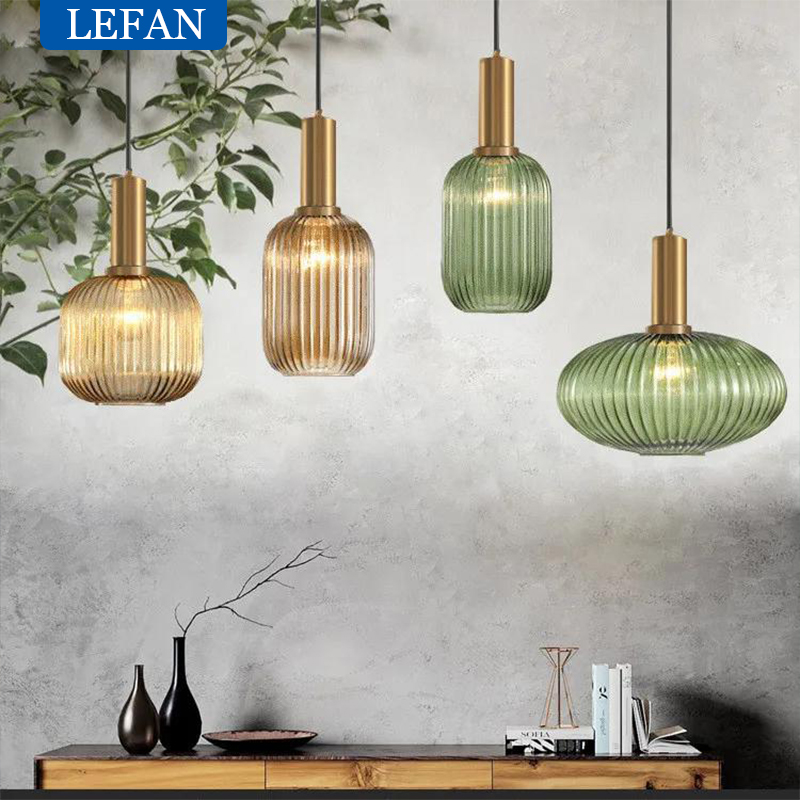 Lampu Gantung Kaca LED Modern  - Decor Lighting Fixtures ulasan dan harga